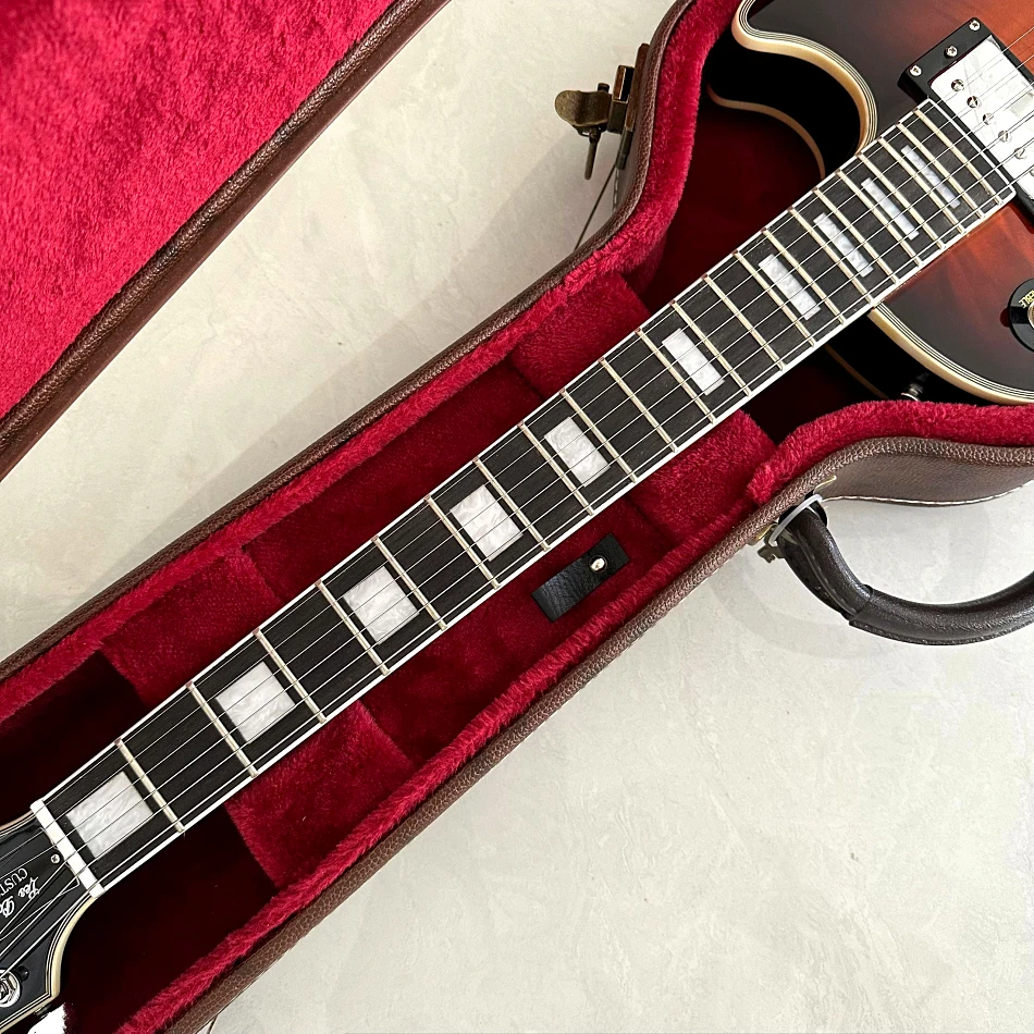 LP Electric Guitar Rosewood Fingerboard Dark Sunburst Maple Top Chrome Hardware 2 Pickups