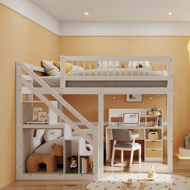 Letti A Castello Per Adulti Con Scrivania Struttura In Legno