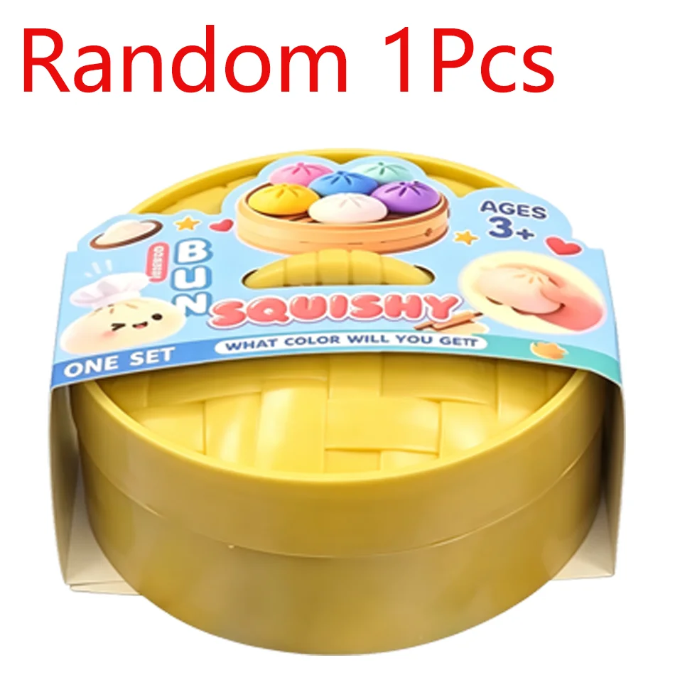 Sparkle Bun Stress Relief Squishy Toy - Soothing Sensory Fidget Ball with Bead & Steamer