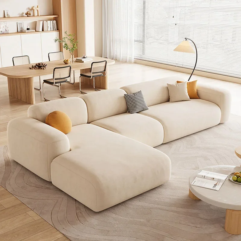 

Floor Sectional Living Room Sofas Lazy L Shape Luxury Nordic Modular Sofa Sleeper Accent Sofas Para El Hogar Home Furniture