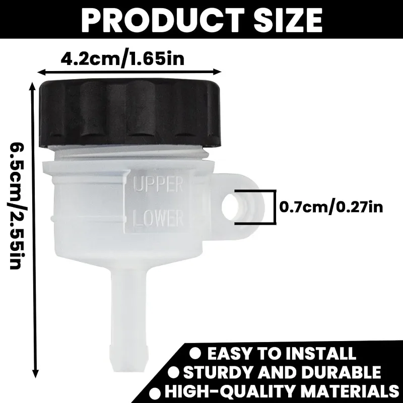 Master Cylinder Reservoir, Rear Brake Clutch Oil Tank, Straight Pump Foot Brake Oil Cup Convenient and Practical Car Accessories