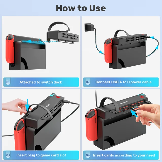 For Nintendo Switch OLED Game Switcher One-key Fast Switching Multi Gaming Card Reader 5M Wireless Control NS Accessories 3