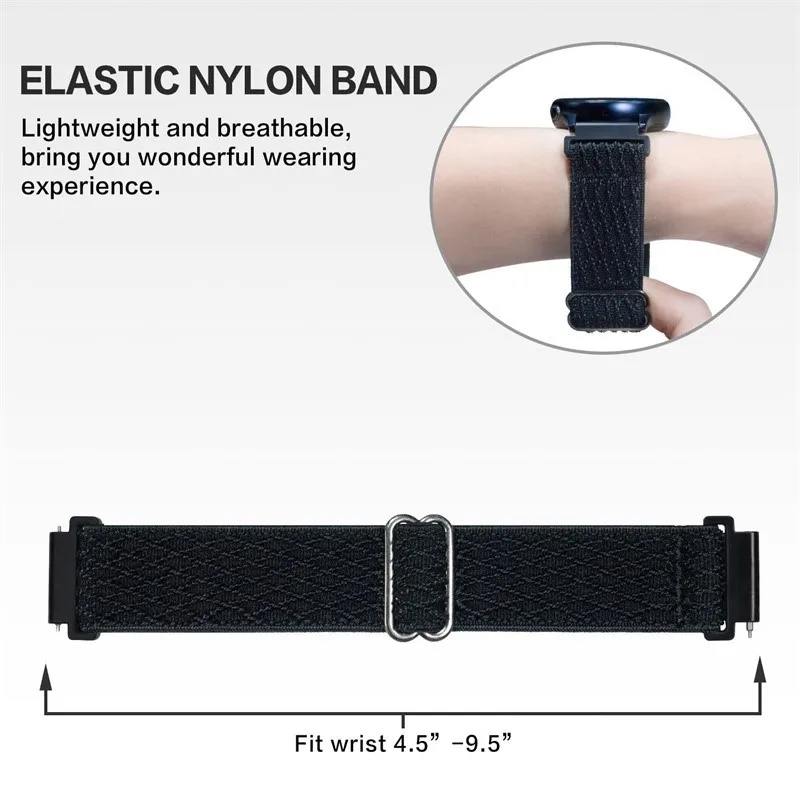 Adjustable Elastic Nylon Watch Strap, 20/22mm - Versatile and Comfortable Bracelet Band