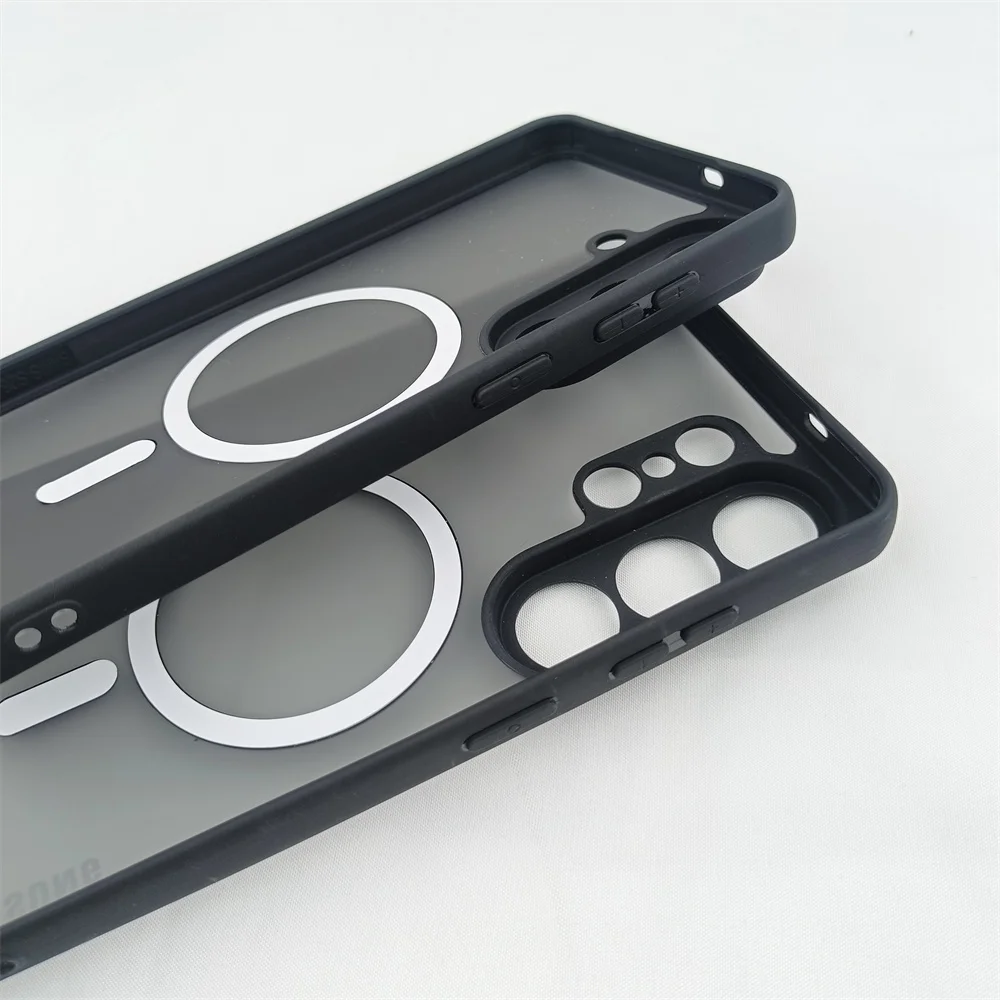 Luxury Shockproof Matte Clear Magnetic Case with Magsafe Wireless Charging