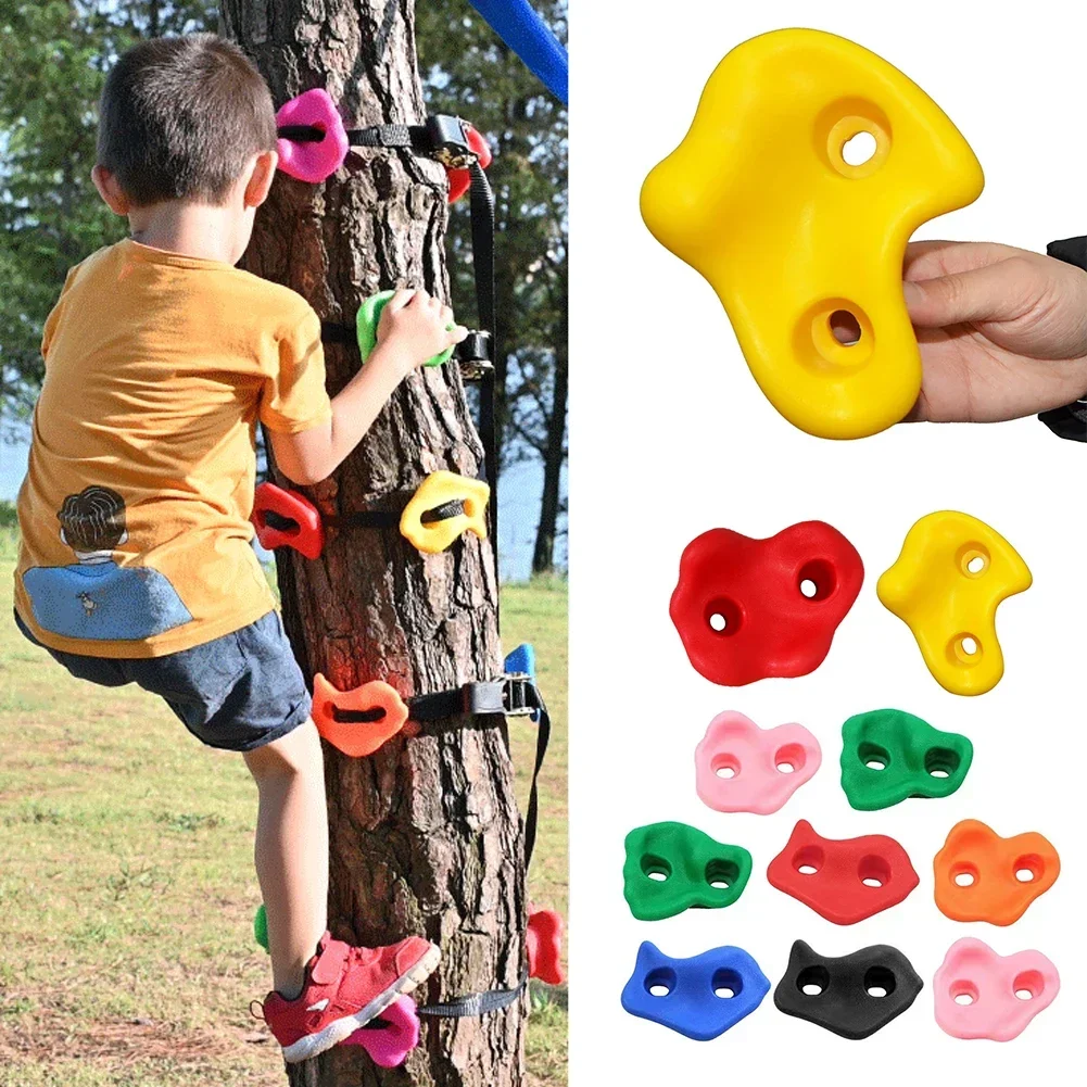 Rock Climbing Holds Wood Wall Kids Climbing Stones Toys Playground Game Hand Feet Hold Grip 10pcs/set For Kids