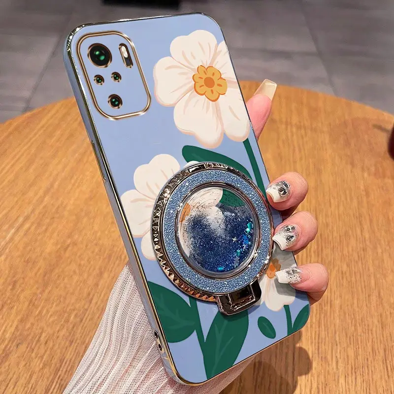 Elegant White Floral Plating Phone Case Cover