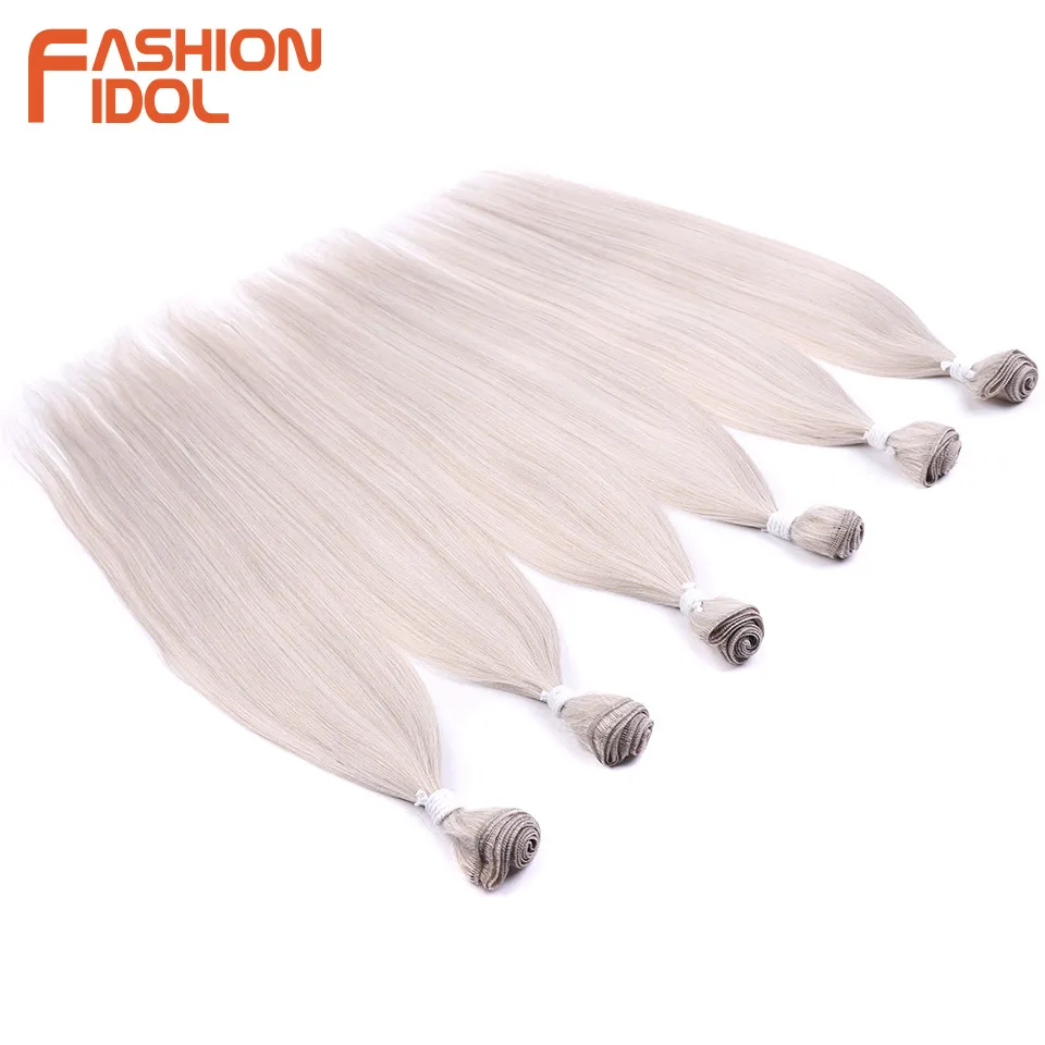 6pcs 22 24 26 Inches Yaki Straight Synthetic Hair Extensions Ombre Blonde Fake Hair Bundles Super Long Weave