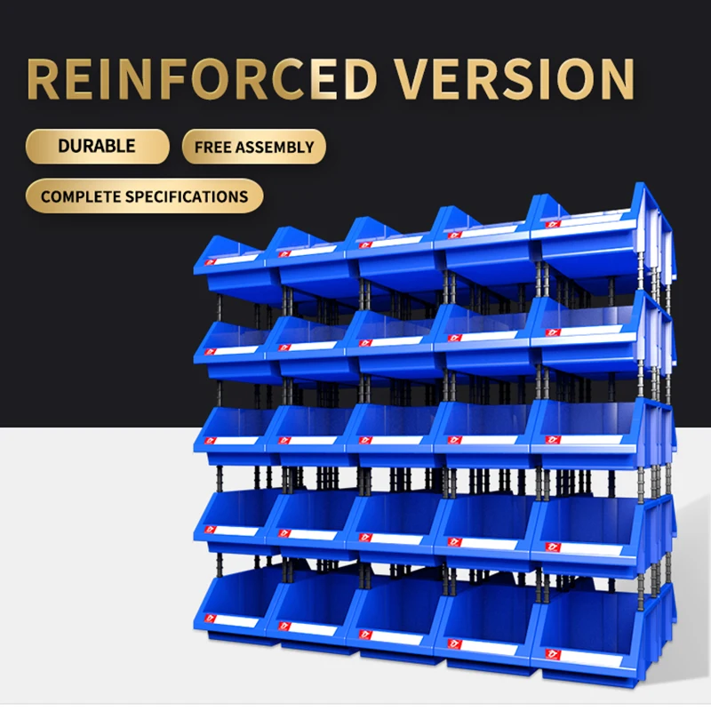 10Pcs Multi Purpose Garage Storage Bins Containers Hardware Parts Rack Open  Front Stacking for Cabinet Workshop