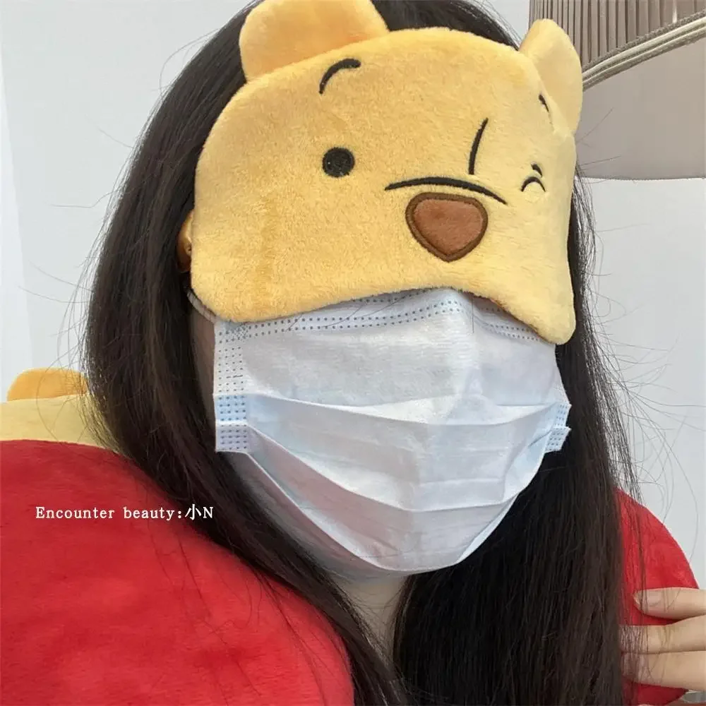Lovely Pooh Bear U-shaped Neck Pillow Eye Patch Comfortable Travel Pillow With Eyeshade Cartoon Nap Pillow Blindfold Gifts 3