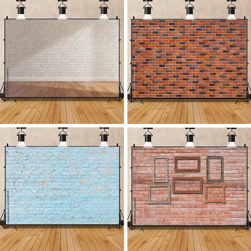 

Vinyl Custom Texture Black Brick Wall With Cracks And Defects Photography Background Portrait Photo Studio Backdrops Prop QZ-75