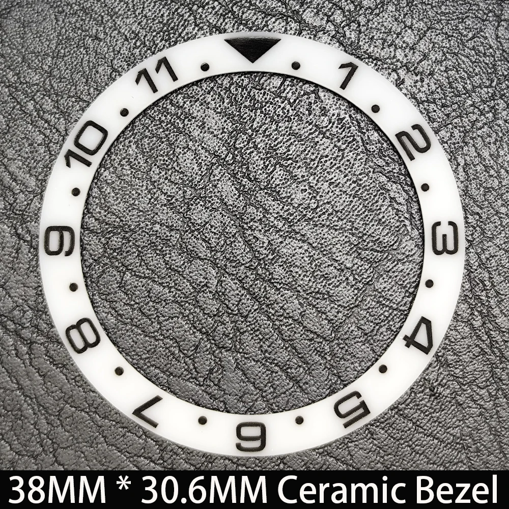 Elegant Blue Luminous Bezel GMT and Diving Watch Insert, Sloping 38mm x 30.6mm Ceramic/Aluminum