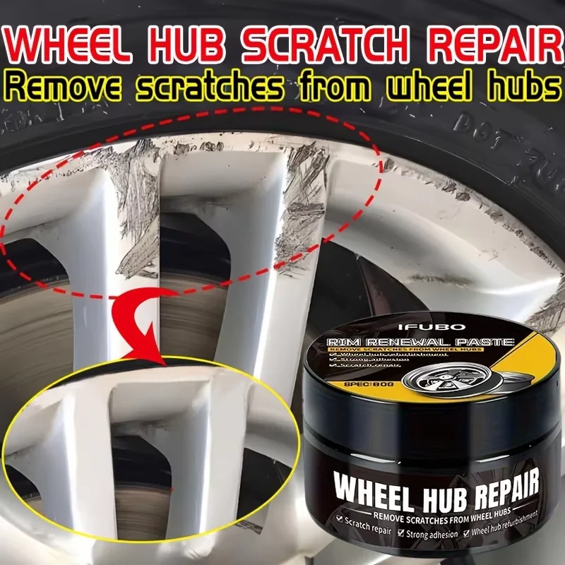 Car Wheel Rim Repair Paste for Scratch Refurbishment Tire Rim Scratch Paint Repair Black And White Silver Aluminum Alloy