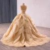 2 in 1 Gold Quinceanera Dresses Organza Ball Gown Flower Luxury Party Dresses Pearl vestidos de fiesta Customized 1294 5
