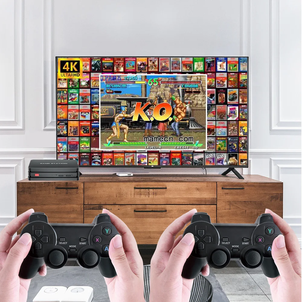 Video Game Console Quad Core 4K HD Built-in 10000+ Games PS Retro TV Game with Controller for PS1/GBA/FC/MAME/GBA/FC/MAME