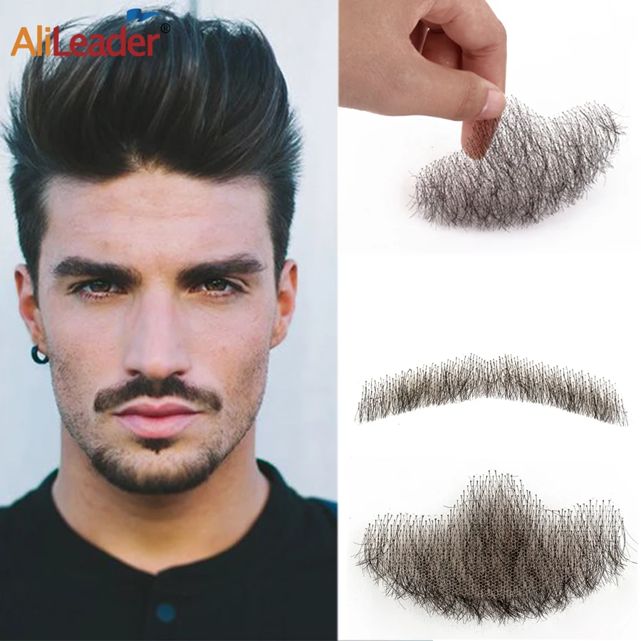 Fake Beard Hand Made Swiss Lace Fake Beard Realistic Invisible Hair Mustache For Men Moustache