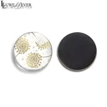 

30mm 35mm Golden Leaves Blackboard Round Glass Refrigerator Fridge Magnet Findings 693 Parts Accessories