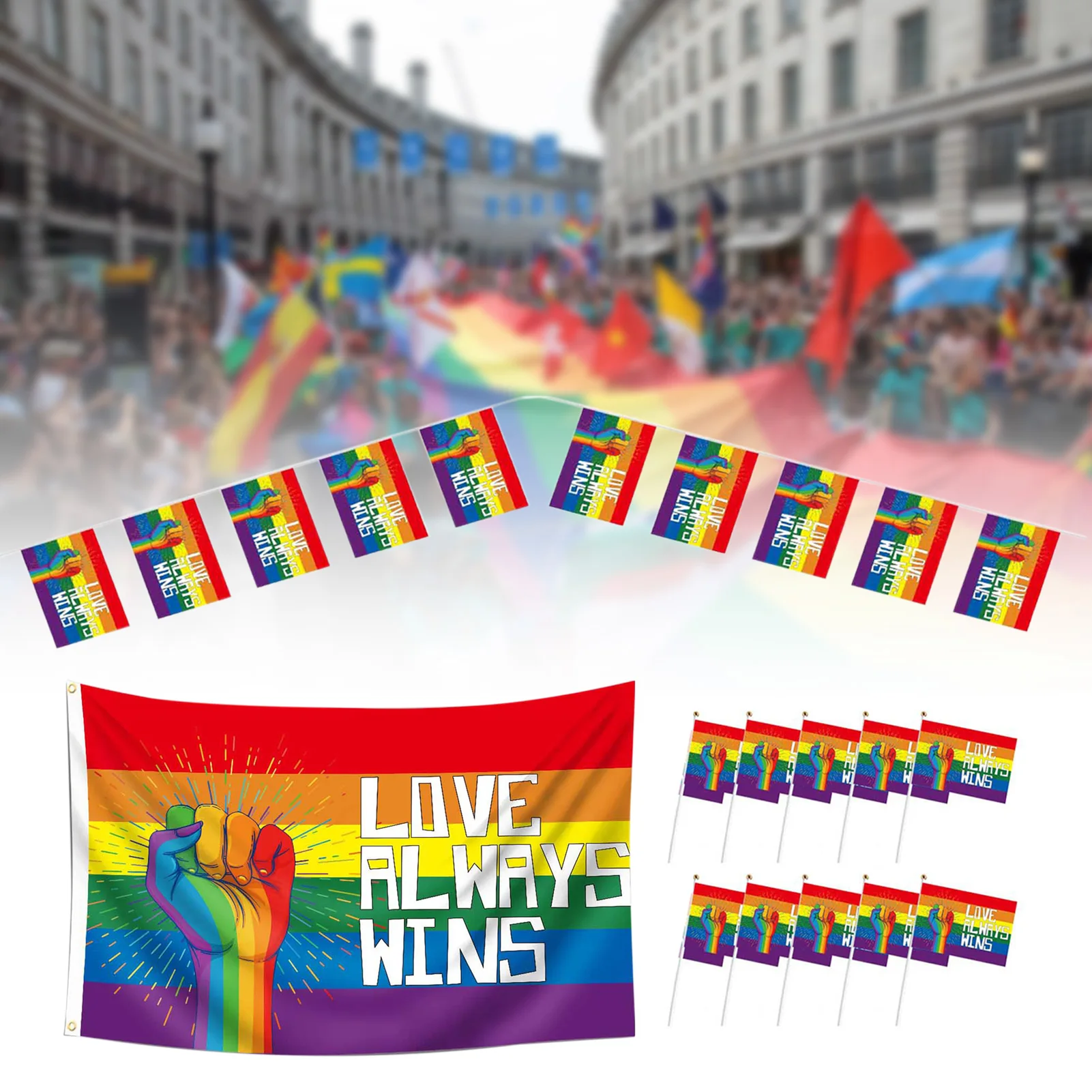 Love wins - Pride Rainbow Tote Bag by micbook