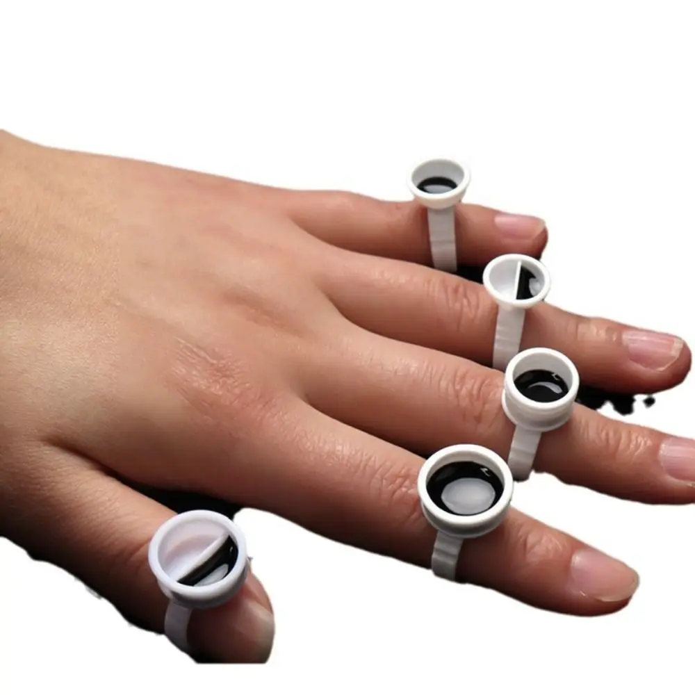 100PCS Plastic Ink Ring Cups Disposable Multifunctional Pigment Holder Container Microblading Pigment Cup Accessories