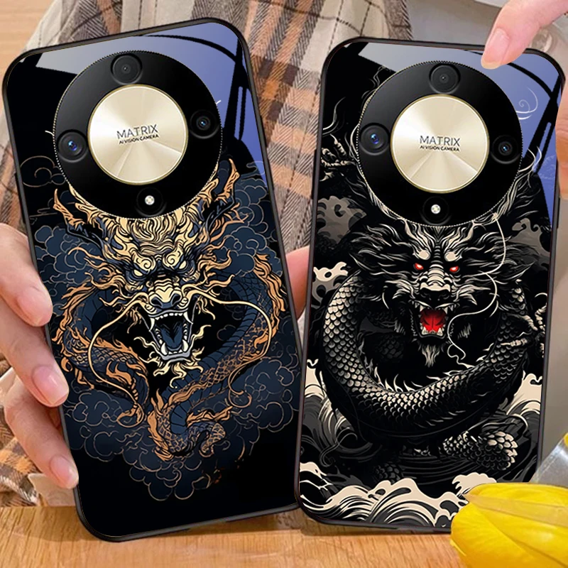 Chinese Wind Dragon Tempered Glass Phone Case