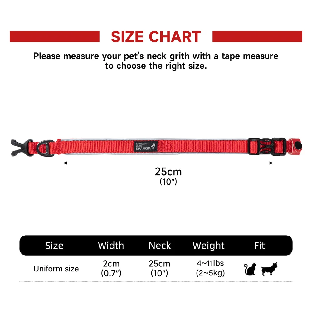 Dog Collar Strap Nylon Adjustable Safety Pets Collar Cats Traction Rope Pug Collars Chihuahua Cat Pets Suppliers