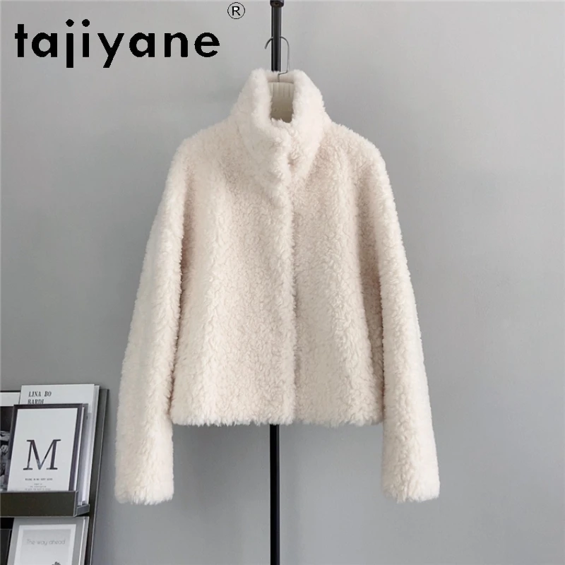 

Tajiyane Short Sheep Shearing Jacket for Women Winter Autumn 100% Granular Wool Coat Elegant Composite Fur Coats Casaco Feminino