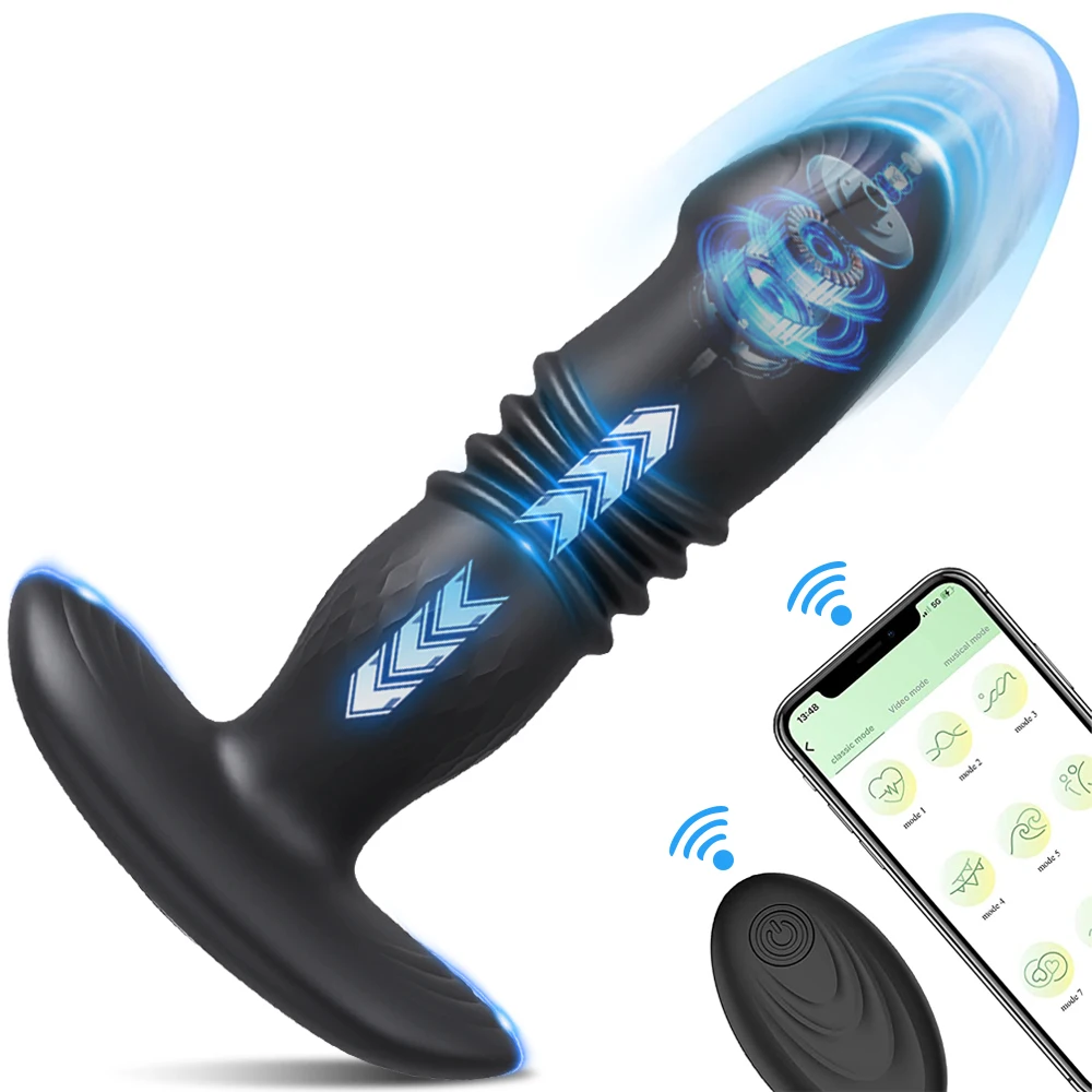 APP Control Thrusting Butt Plug für Männer Prostata-massagegerät Anal Vibrator Anal Plug Männlicher Masturbator Erwachsene Sex Spielzeug für Paare 1