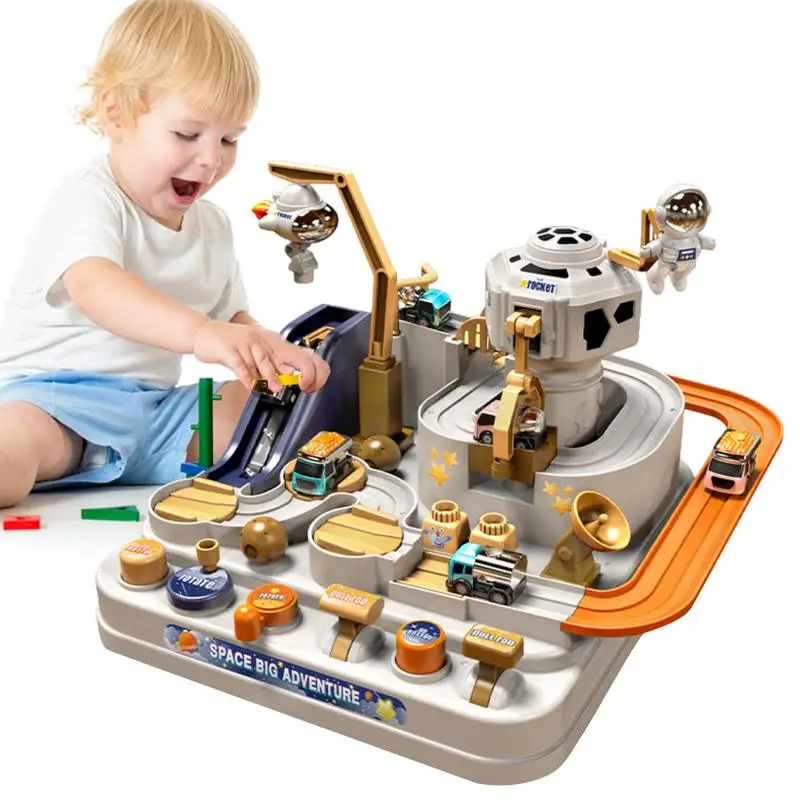 

Puzzle Rail Car Car Adventure Educational Toys Race Track Toy Educational Puzzles Car Toys With 3 Mini Cars And 1 Astronaut For
