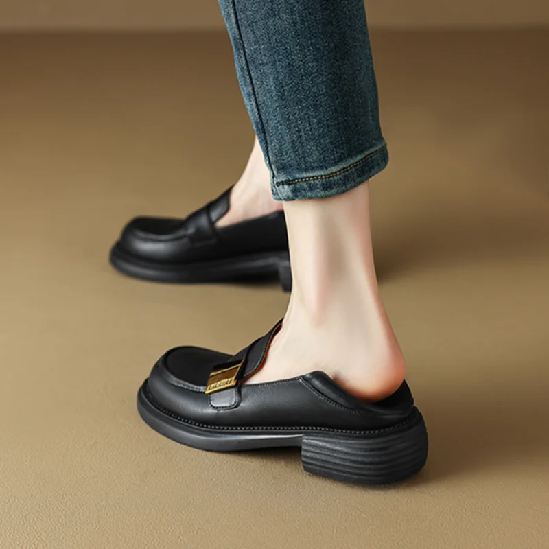 New Spring Women Loafers Microfiber Leather Shoes Chunky Heel Shoes for Woman Casual Low Heel Ladies Pumps Fashion Lace-up Shoes
