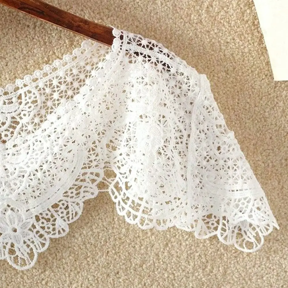 Women Scarf Pure Color Lace Shawl Lace Blouse Shoulders Scarf Fake Collar Cape Spring Autumn