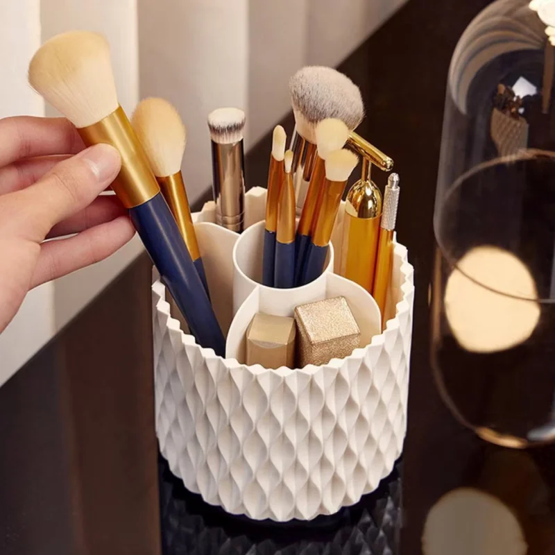 1pcRotating Makeup Brush Storage Tube Brush Bucket Storage Rack Desktop Storage Box Dressing Table Cosmetics Pen Holder 6