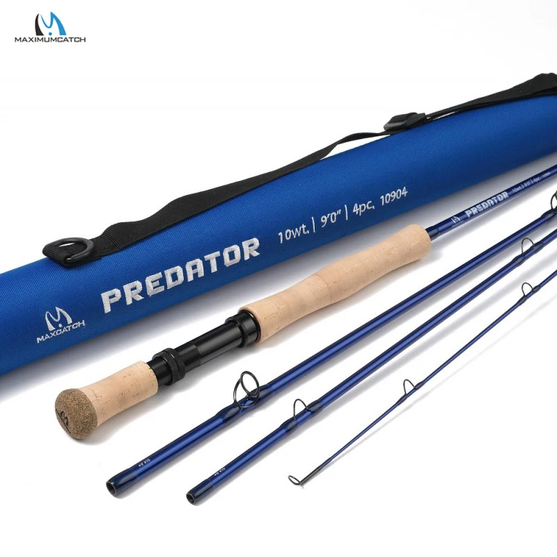 Canne à mouche MAXIMUMCATCH 9ft 8-12WT carbone haute densité 30T - canne 4 brins pêche prédateur mer
