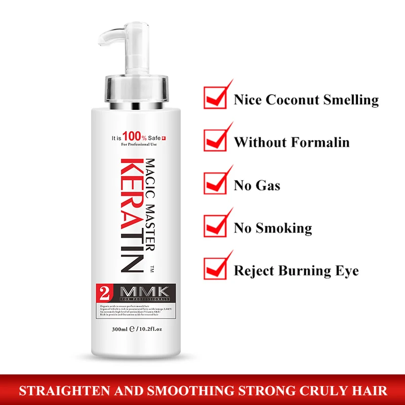 300ML Magic Master Brazilian Keratin Hair Treatment Coconut Smelling Straightening Smoothy Shiny For Damaged Hair