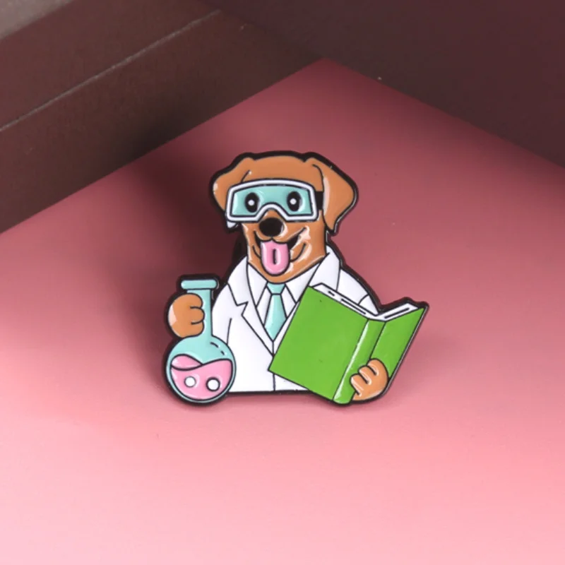 Anstecknadel in Form eines kleinen Tierchemistes, Cartoon-Süße Katze und Hund, feste Kleidungsaccessoires, Metallabzeichen