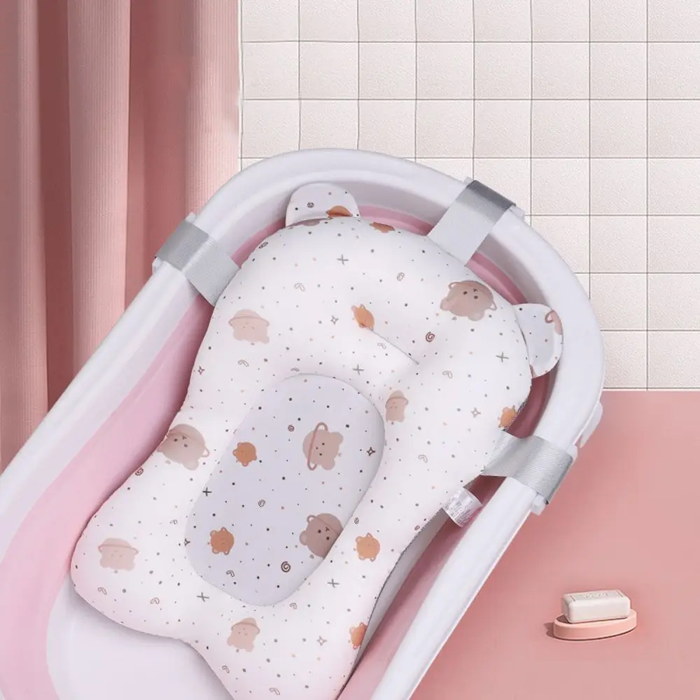 Cuscino di Sicurezza per Bagnetto Neonati a Forma di Orsetto e Coniglietto, Tappetino di Supporto per Vasca da Bagno, Sedile da Bagno per Neonati - immagine 2