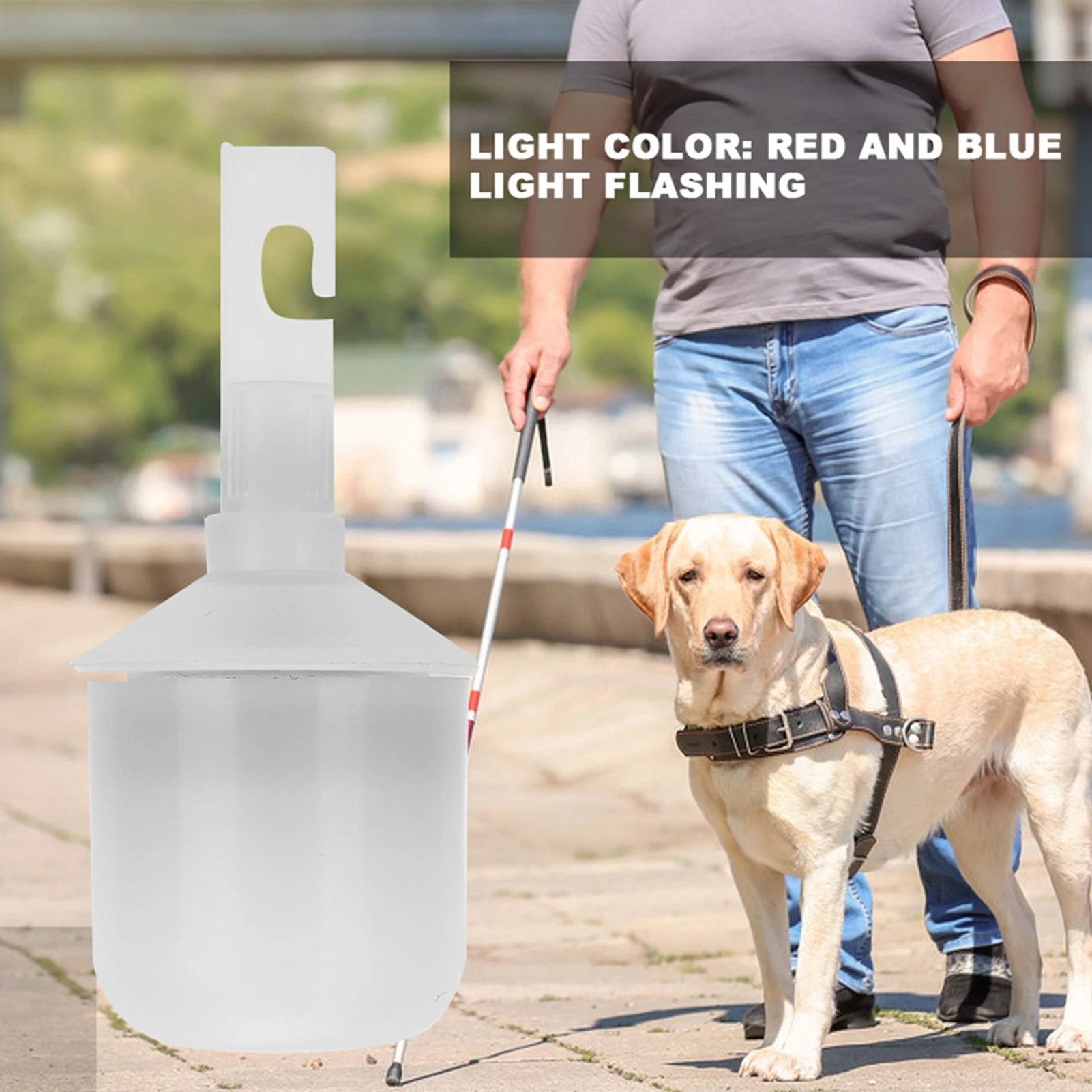 Electric Plastic Cane Tip Flashing Light for Blind Elderly Walking Stick