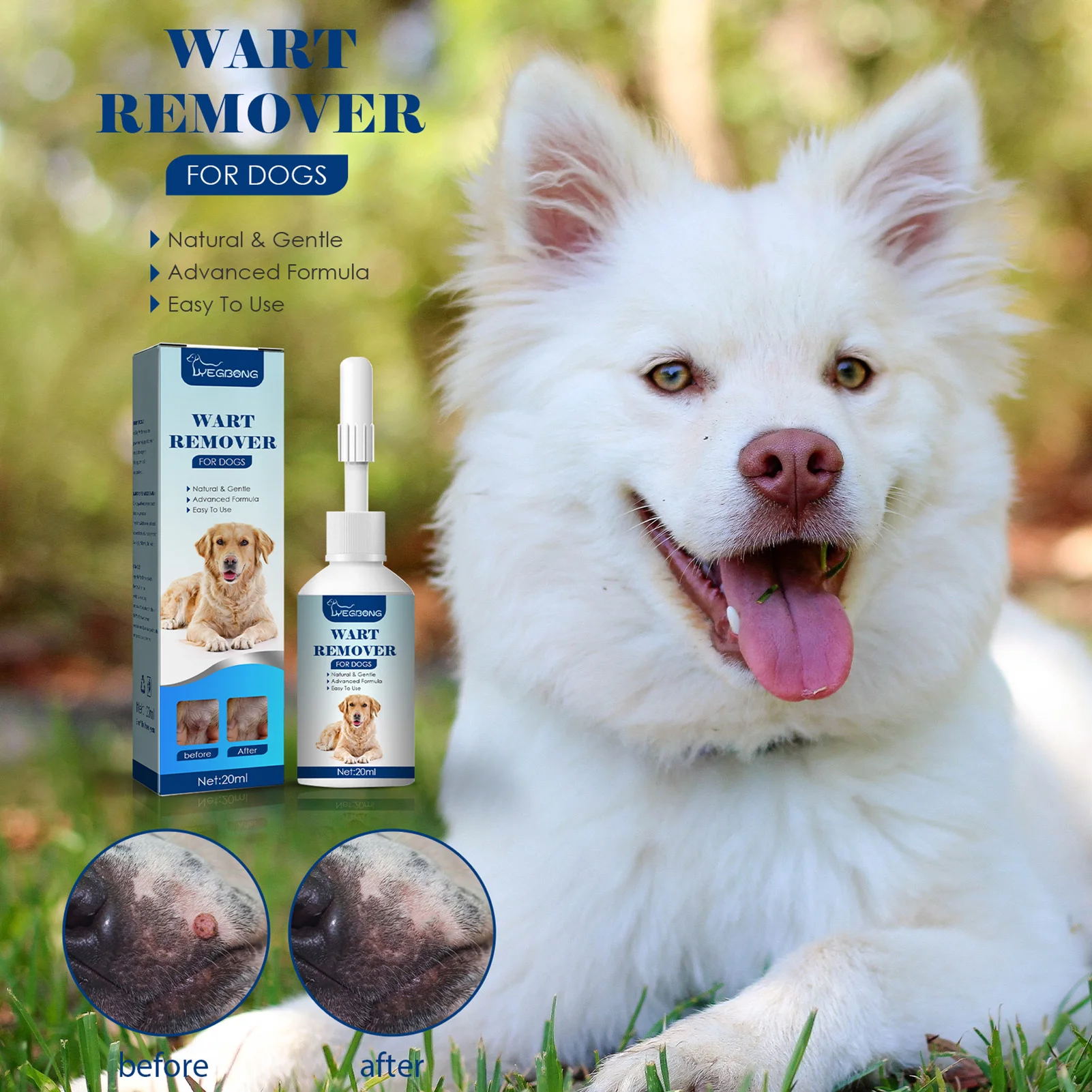 Dog Wart Remover 20ml 100 Natural No Acids Animal Safe Helps To Eliminate Skin Painless