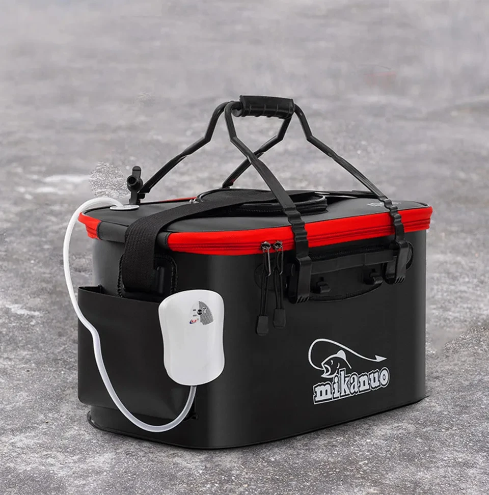 Seau pliable pêche EVA étanche pour conservation poissons vivants lors de randonnée et camping