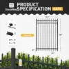 Fencer Wire Pack Of 5 Heavy Duty Pinnacle Fence Gate, 6Ft Height X 4Ft Width Outdoor Fence Gate, Anti-Rust Steel Gate For 3
