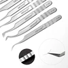 DIYDAY Eyelash Extension Tweezers Stainless Steel Eyebrow Precision Tweezers Fiber Tip Volume Isolation Lashes Extension Tweezer 6