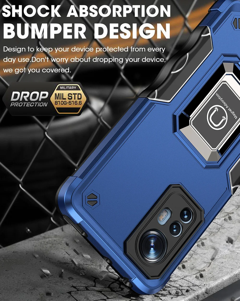 KEYSION Shockproof Armor Hülle für Xiaomi 12 12X 12 Pro, Silikon+PC-Ring, Standfunktion, Handyhülle für Xiaomi Mi 12S Pro_voghion.com