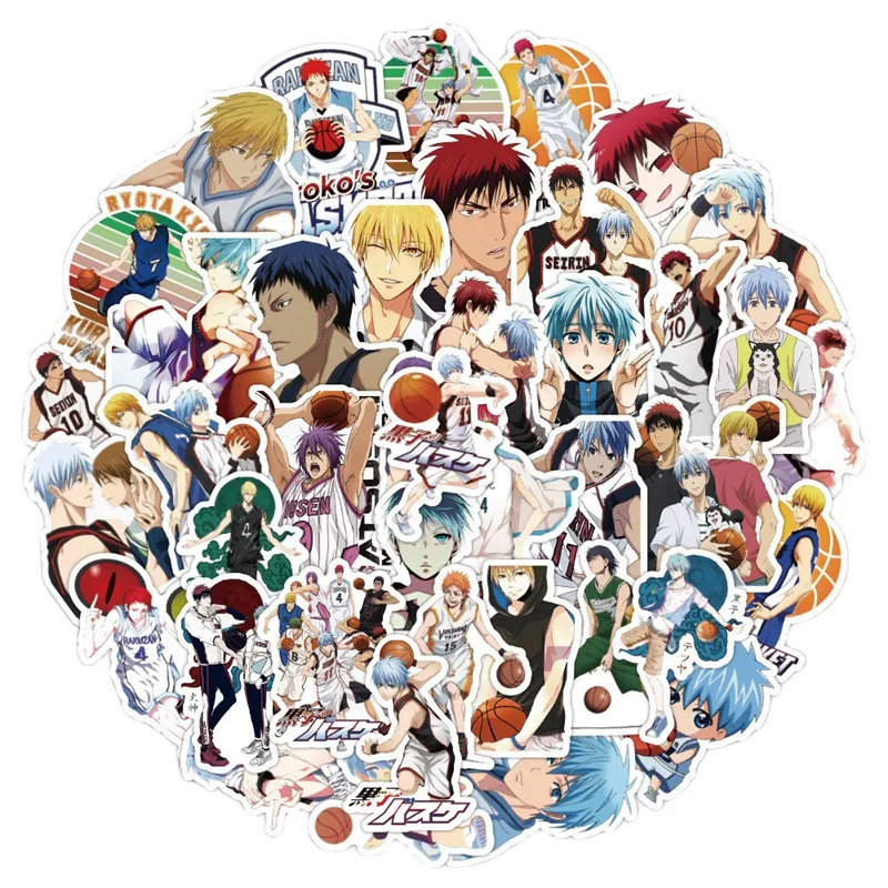 

10/50 шт. Аниме Kuroko's баскетбольный чемодан скейтборд ноутбук чемодан телефон Мультяшные милые наклейки детский подарок