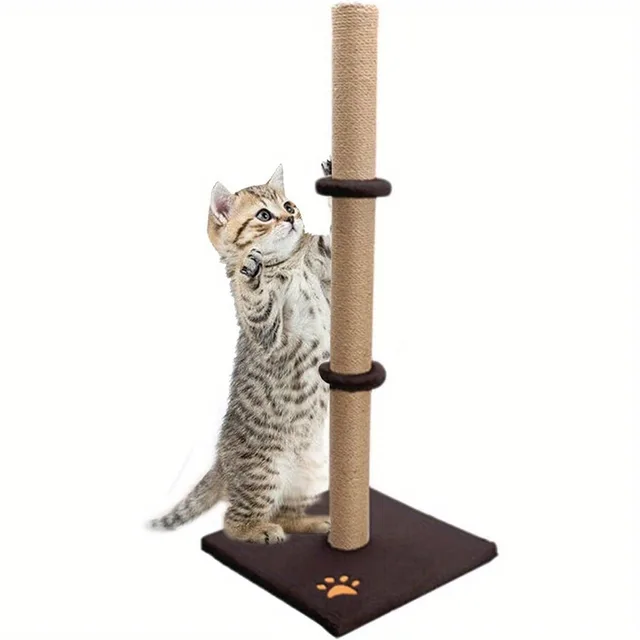 Cat Scratching Post 89cm Vertical Cat Tree Cat Pet Climbing Resting Activity Tower Stable and Sturdy with Soft Plush Carpet Cove - Image 4