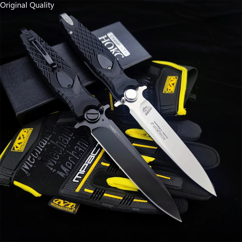 

D2 RUSSIA HOKC Rocket Folding Knife Military Force Hunting Knives D2 Blade G10 Handle Edc Pocket Pants Clip Survival Multi Tool