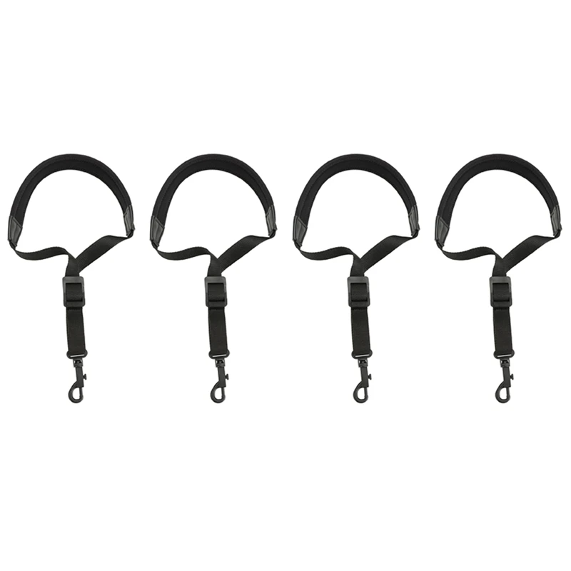 

4X Adjustable Padded Saxophone Sax Neck Strap With Snap Hook Black And Coffee Saxophone Parts And Accessories