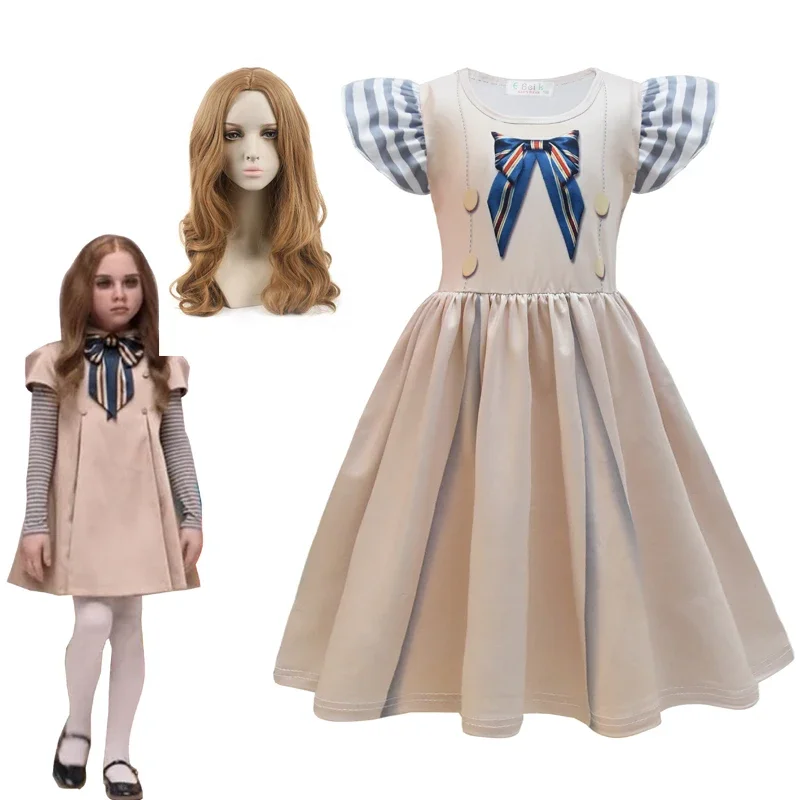 

New M3gan Cosplay Costume Megan Dress Ai Doll Robots Horrible Movie M3gan Child Cosplay Dress Outfit For Girls Wig