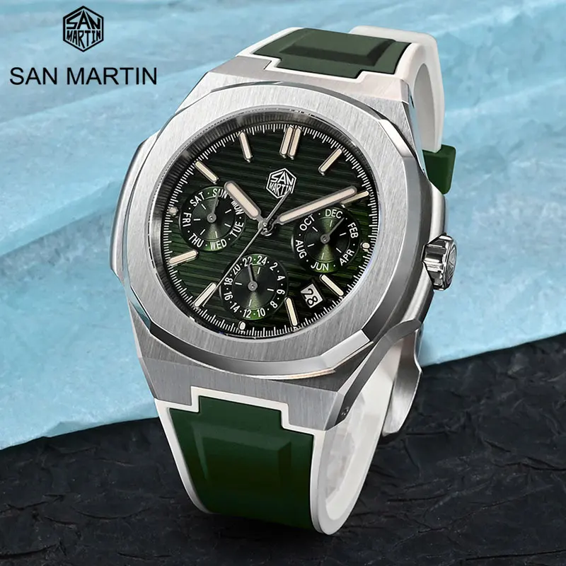 

San Martin Luxury Men's Watch Sapphire BGW-9 Luminous Miyota 9120 Automatic Mechanical Watches Diver 10Bar Waterproof Date Clock