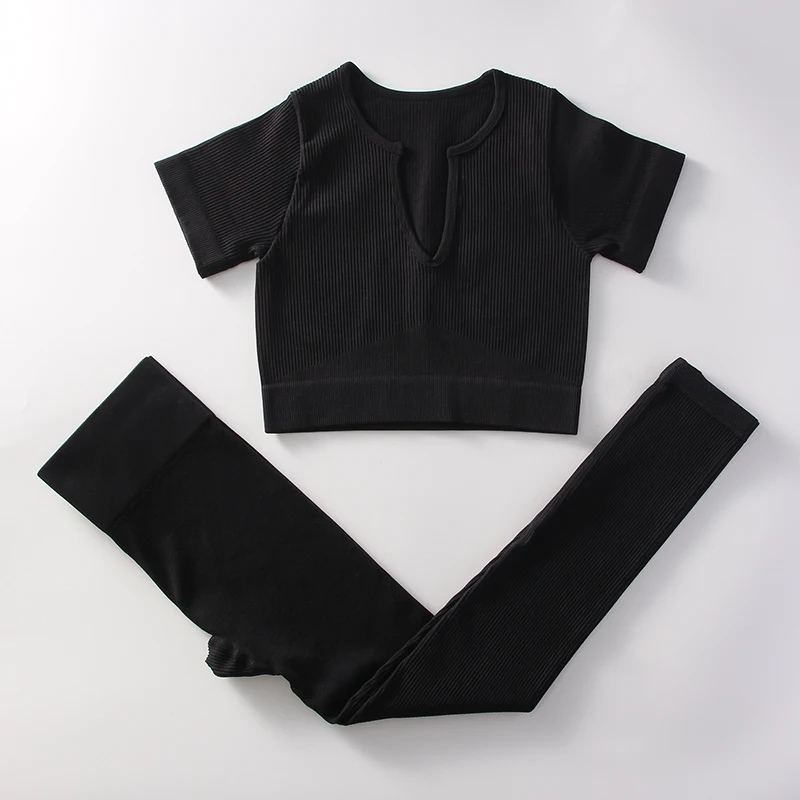 Yoga Set Women Yoga Set Seamless Workout Clothes Fitness Sports TOP Leggings Long Sleeve Active Wear Gym Set Women Outfits Tracksuit Sports Bra Set Gym Workout Set Fitness Set Sportswear Set Sports Set