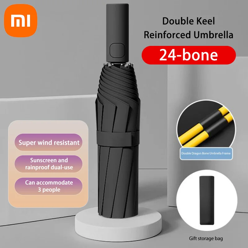 Folding Umbrella Xiaomi 24 Bone Fully Automatic Double Bone For Sun UV Protection Rain Resistance And Strong Wind Resitance