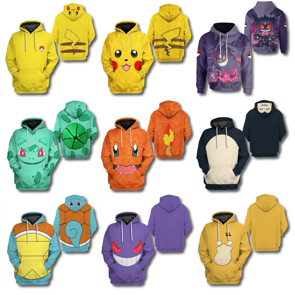 

New Pokémon Hoodie, Pikachu, Duck, Gengar, Cute and Fresh Hoodie Kids Clothes Girl Child Sweatshirt Children's Clothing
