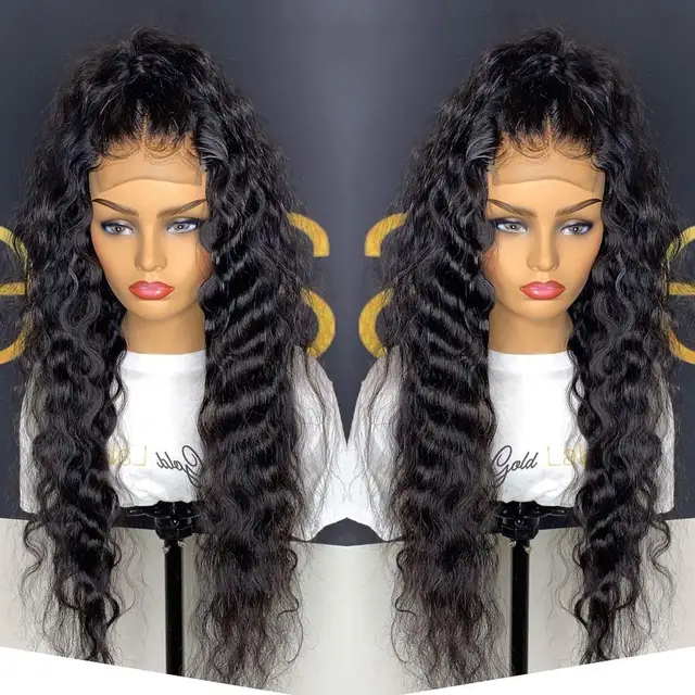 Kinky Curly Lace Front Synthetic Wig 180% Density Natural Black Soft Long Glueless High Temperature With Baby Hair For Women 2
